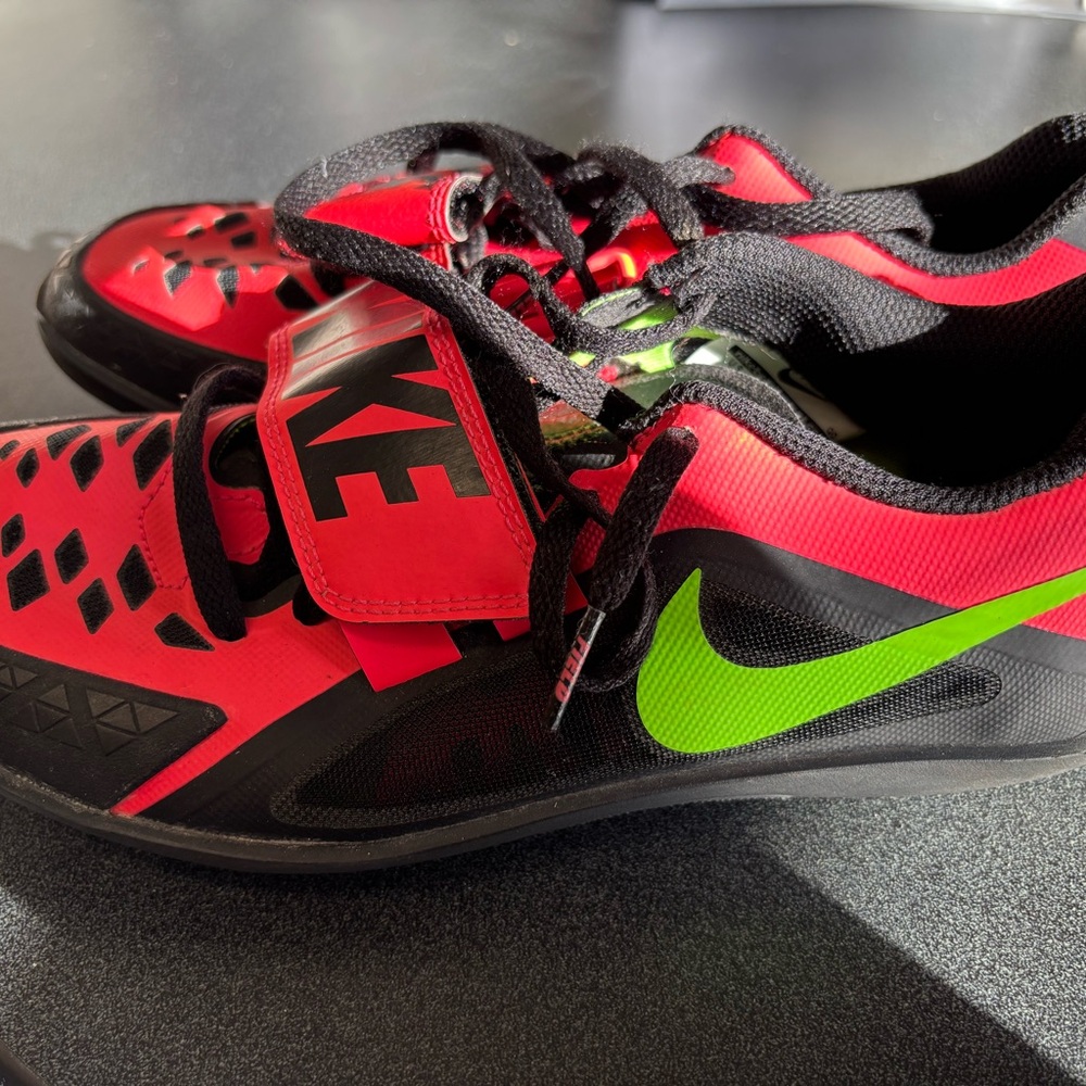 Nike Red and Green Athletic Shot Put Throwing Shoes